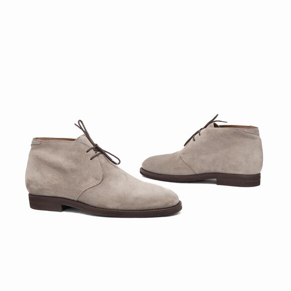 970$ Brunello Cucinelli Men's Chukka Boots Suede Grey Size: 42.5 US9.5 - Picture 5 of 13